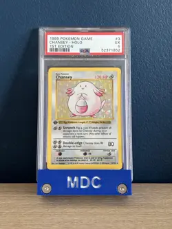PSA 5 Chansey 1st edition Shadowless Holo 3/102 Base Set Graded Pokemon Card TCG - Image 1
