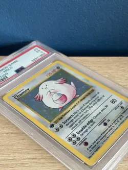 PSA 5 Chansey 1st edition Shadowless Holo 3/102 Base Set Graded Pokemon Card TCG - Image 2
