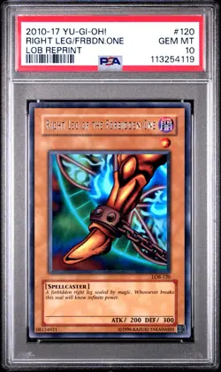 YU-GI-OH! LOB-120 RIGHT LEG OF THE FORBIDDEN ONE PSA 10 *POP 8* - Image 1