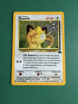 Meowth #10 Black Star Promo Holo Rare Vintage 2000 Pokemon Card NM - Image 1