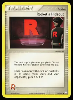 Rocket's Hideout 87/109 Uncommon Team Rocket Returns Pokemon Card - Image 1