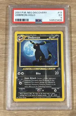 Pokemon TCG P.M. Neo Discovery Umbreon-Holo. PSA 5. Card #13. - Image 1
