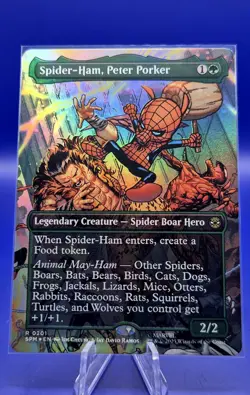 MTG Spider-Ham Peter Porker 0201 Marvel SPM Borderless Foil English NM - Image 1