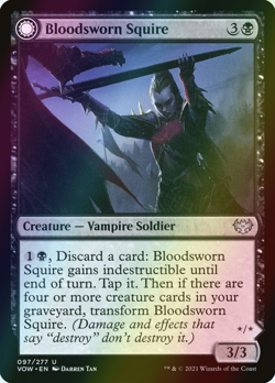 MTG Bloodsworn Squire // Bloodsworn Knight Foil ** Crimson Vow ** English (NM) - Image 1