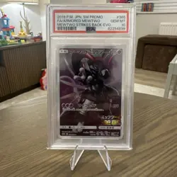 Pokemon TCG Armored Mewtwo Full Art Holo Card 365/Sm-p Japanese PSA 10 - Image 1