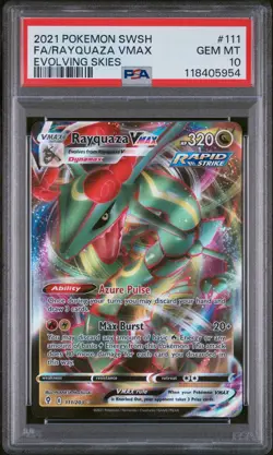 Rayquaza VMAX 111/203 Evolving Skies PSA 10 GEM MT Pokemon TCG - Image 1