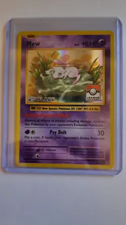 Pokemon Card Mew 53/108 Evolutions 2nd Place League Challenge Promo LP - NM 2016 - Image 1