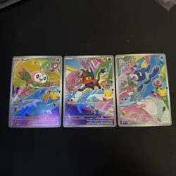 Popplio Rowlet Litten MEP 043 044 045 Pokemon 30th Anniversary First Partner - Image 1