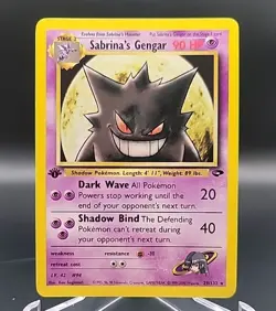 Sabrina's Gengar 29/132 First 1st Edition Rare Pokemon Gym Challenge NM - Image 1