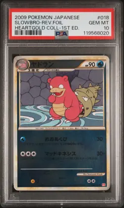 2009 POKEMON JPN HEARTGOLD COLL 1ST ED #018 SLOWBRO-REVERSE FOIL PSA 10 - Image 1