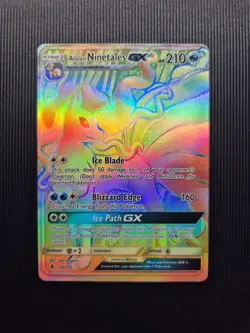 Alolan Ninetales GX Sun and Moon Guardians Rising NM 150/145 Pokemon Card - Image 1