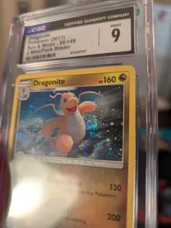 Pokemon Dragonite Cosmos Holo 96/149 CGC Mint 9 Sun & Moon 2 Pack Blister Swirl - Image 2