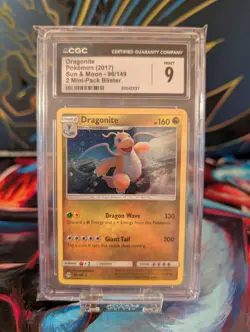 Pokemon Dragonite Cosmos Holo 96/149 CGC Mint 9 Sun & Moon 2 Pack Blister Swirl - Image 3