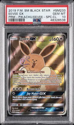 2019 POKEMON SM BLACK STAR PROMO #SM233 FULL ART/EEVEE GX PSA 10 - Image 1