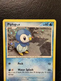 Piplup 93/130 Cosmos Holo Diamond and Pearl Pokemon TCG - LP With Swirl🌀 - Image 2