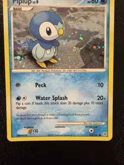 Piplup 93/130 Cosmos Holo Diamond and Pearl Pokemon TCG - LP With Swirl🌀 - Image 3