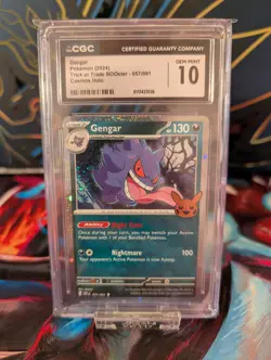 Pokemon Gengar Cosmos Holo 057/091 CGC Gem Mint 10 Trick or Trade BOOster 2024 - Image 2