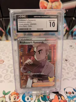 Pokemon Professor's Research 024/025 CGC Gem Mint 10 Celebrations Ultra Rare - Image 2