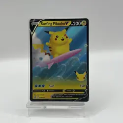 Surfing Pikachu V 008/025 - Pokemon Celebrations 25th Anniversary - Image 1