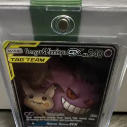 Pokemon Gengar & Mimikyu GX Ultra Rare TAG TEAM Alt Full Art Holo 165/181 HP 240 - Image 3