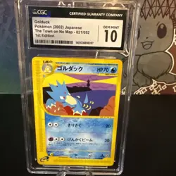 2002 Pokemon Japanese Golduck #21 Town On No Map 1st Ed CGC 10 Gem Mint - Image 1