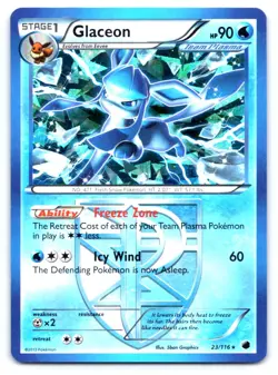 Glaceon - 23/116 (BW Plasma Freeze) Pokemon Holo Rare Deck Exclusives 023/116 - Image 1