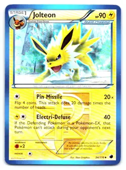 Jolteon (Team Plasma) Pokemon Uncommon Plasma Freeze 34/116 - Image 1