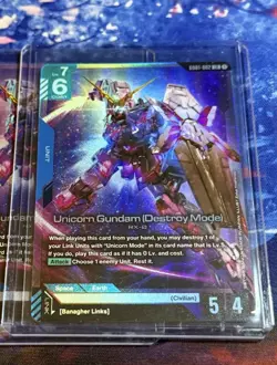 Unicorn Destroy Mode GD01-002 LR GUNDAM TCG CARD GAME ENGLISH NEWTYPE RISING X1 - Image 1