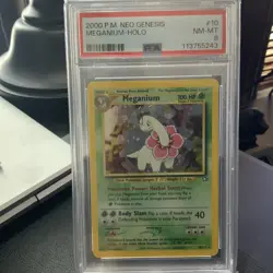 PSA 8 Meganium Holo Rare Neo Genesis 10/111 Mint Pokemon Card 2000 - Image 1