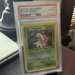 PSA 8 Meganium Holo Rare Neo Genesis 10/111 Mint Pokemon Card 2000 - Image 3