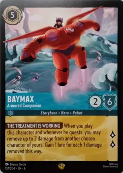 157/204 BAYMAX ARMORED COMPANION AZURITE SEA LEGENDARY DISNEY LORCANA CARD - Image 1
