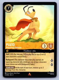 Disney Lorcana Pluto - Determined Defender Into the Inklands Rare #17/204 NM - Image 1
