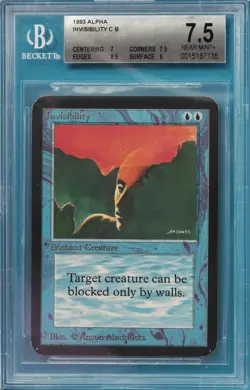 Invisibility Alpha NM Graded BGS 7.5 CARD (0015187135) ABUGames - Image 1