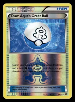 Team Aqua's Great Ball 27/34 Reverse Holo Double Crisis Pokemon Card - Image 1