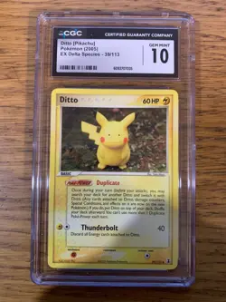 CGC 10! GEM MINT! Ditto (39/113) EX Delta Species Rare Pokemon Card! FAST P&P! - Image 1