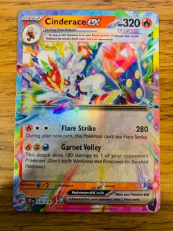 NM! Cinderace ex (028/142) Stellar Crown Double Rare Pokemon Card! - Image 1