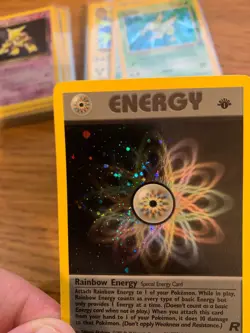 NM-MINT! 1st Edition Rainbow Energy (17/82) Team Rocket Set Holo Pokemon Card! - Image 3