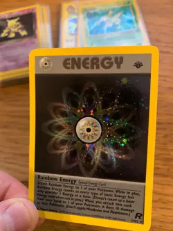 NM-MINT! 1st Edition Rainbow Energy (17/82) Team Rocket Set Holo Pokemon Card! - Image 4