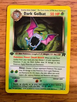 LP! 1st Edition Dark Golbat (7/82) Team Rocket Set Holo Pokemon Card! FAST P&P! - Image 1