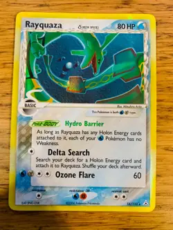 LP! Rayquaza (16/110) EX Holon Phantoms Delta Species Holo Pokemon Card! - Image 1