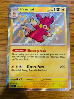 NM! Pawmot (144/091) Paldean Fates Baby Shiny Rare Pokemon Card! FREE P&P! - Image 1