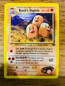 Brock's Dugtrio (22/132) Rare Gym Challenge Set Pokemon Card! FREE P&P! - Image 2