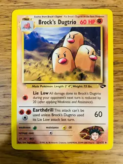Brock's Dugtrio (22/132) Rare Gym Challenge Set Pokemon Card! FREE P&P! - Image 4