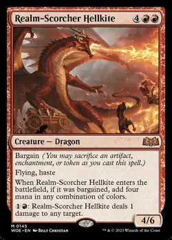 Realm-Scorcher Hellkite Light Play, English Magic the Gathering MTG Wilds if Eld - Image 1