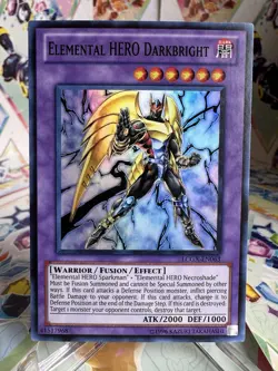 Yugioh Elemental Hero Darkbright LCGX-EN063 Super Rare card 1996 - Image 1