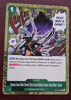 One Piece Demon Aura Nine Sword Style Asura Blades Drawn Dead Mans Game OP12-037 - Image 1