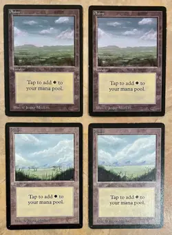 MTG Lot of 4 Beta Plains Lightly Played - Magic the Gathering Beta edition cards - Image 1