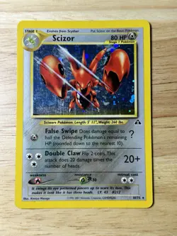 Scizor 10/75 Neo Discovery Holo Rare Pokemon Card WOTC LP - Image 1