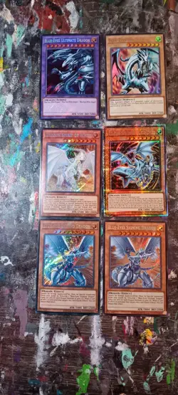 Yu-Gi-Oh! Blue-Eyes Dragon Holo Card Lot 6 Cards - Image 1