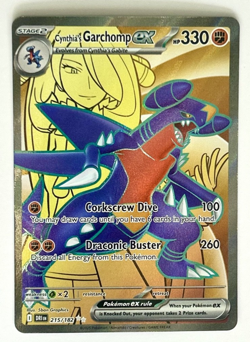 Pokemon Card Cynthia's Garchomp ex 215/182 Ultra Rare Destined Rivals NM - Image 1